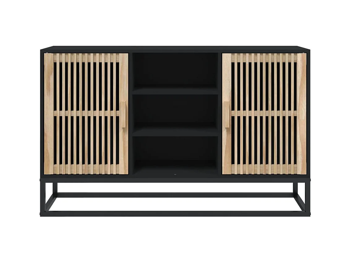 Dressoir 105x30x65 cm bewerkt hout zwart BE400778