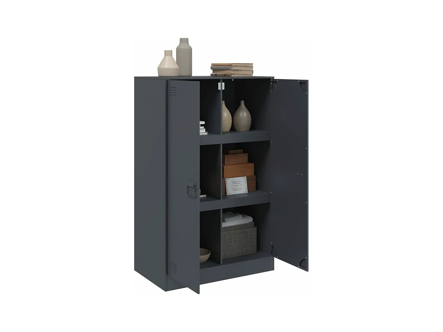 Aparador de acero antracita 67x39x107 cm ES165405