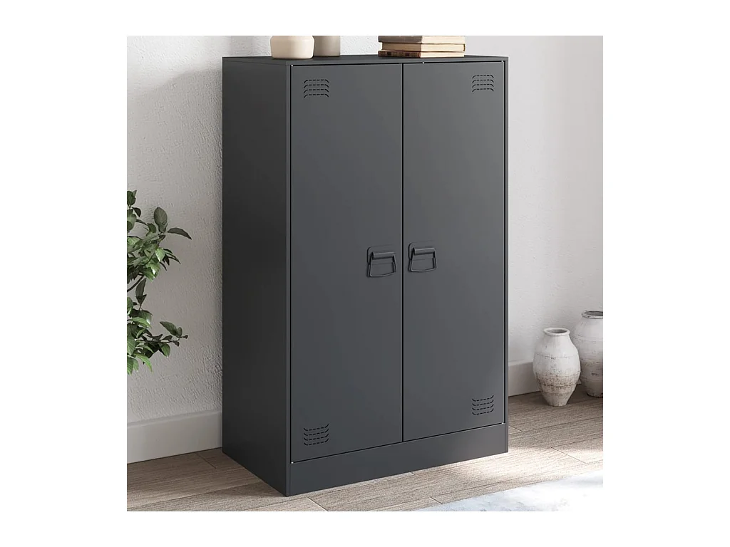 Aparador de acero antracita 67x39x107 cm ES165405