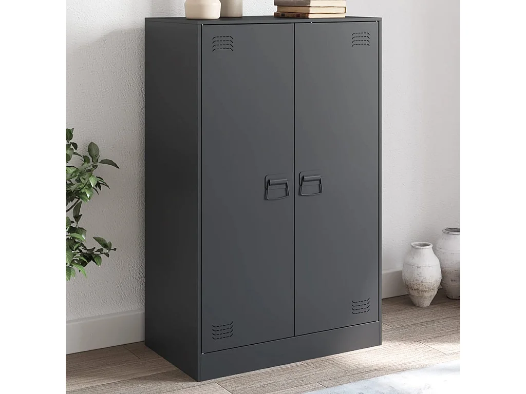 Buffet anthracite 67x39x107 cm acier FR63191