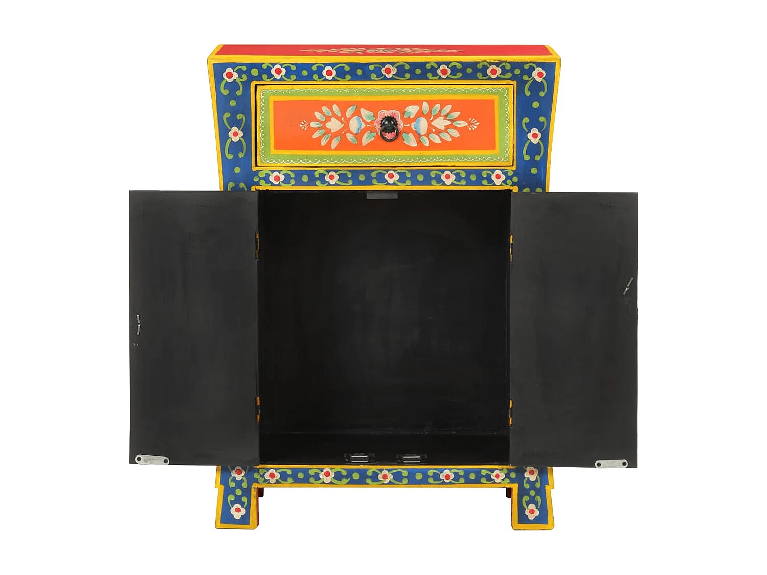 Buffet peint à la main 54x30x74 cm bois massif de manguier FR29511