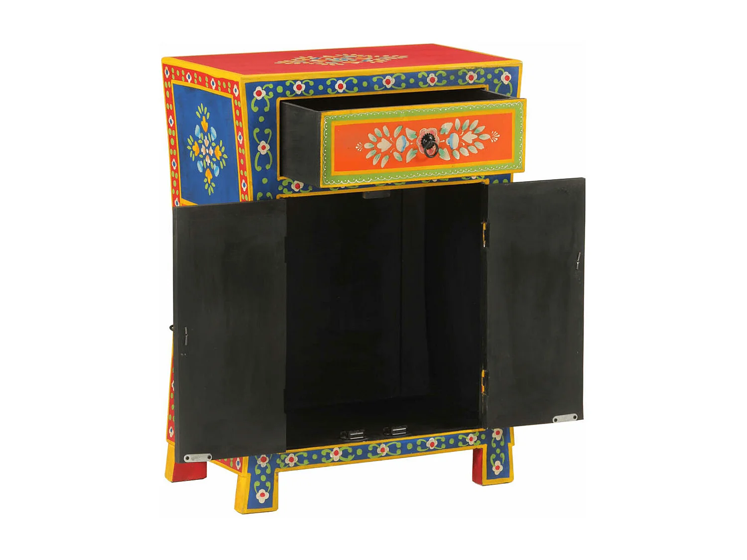 Buffet peint à la main 54x30x74 cm bois massif de manguier FR29511