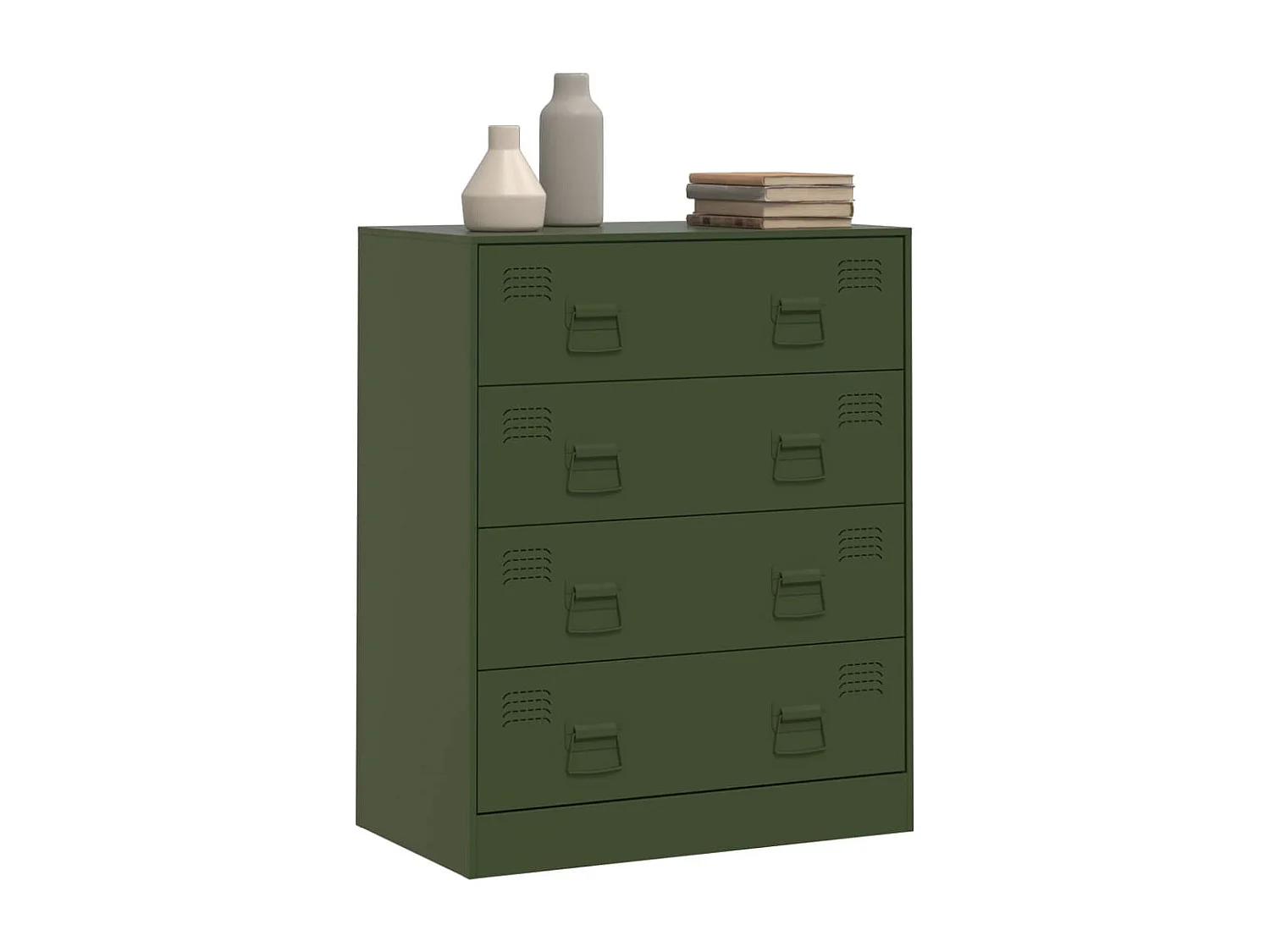 Buffet vert olive 67x39x83 cm acier FR54003