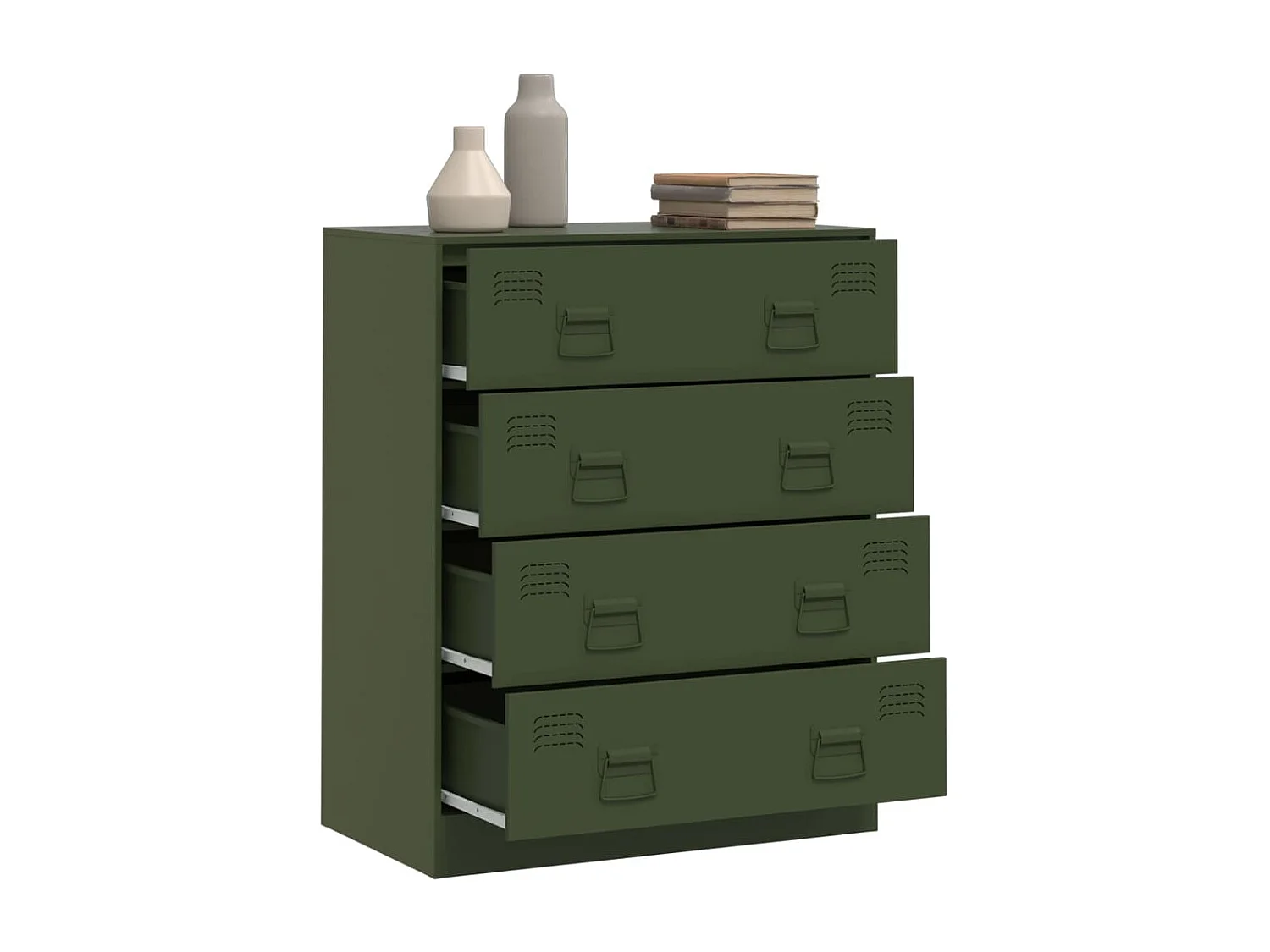 Buffet vert olive 67x39x83 cm acier FR54003