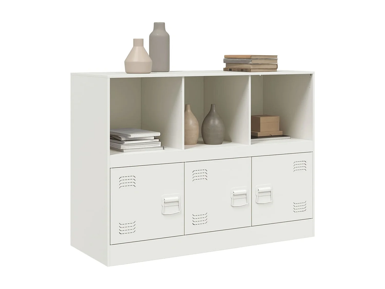 Buffet blanc 99x39x73 cm acier FR80197