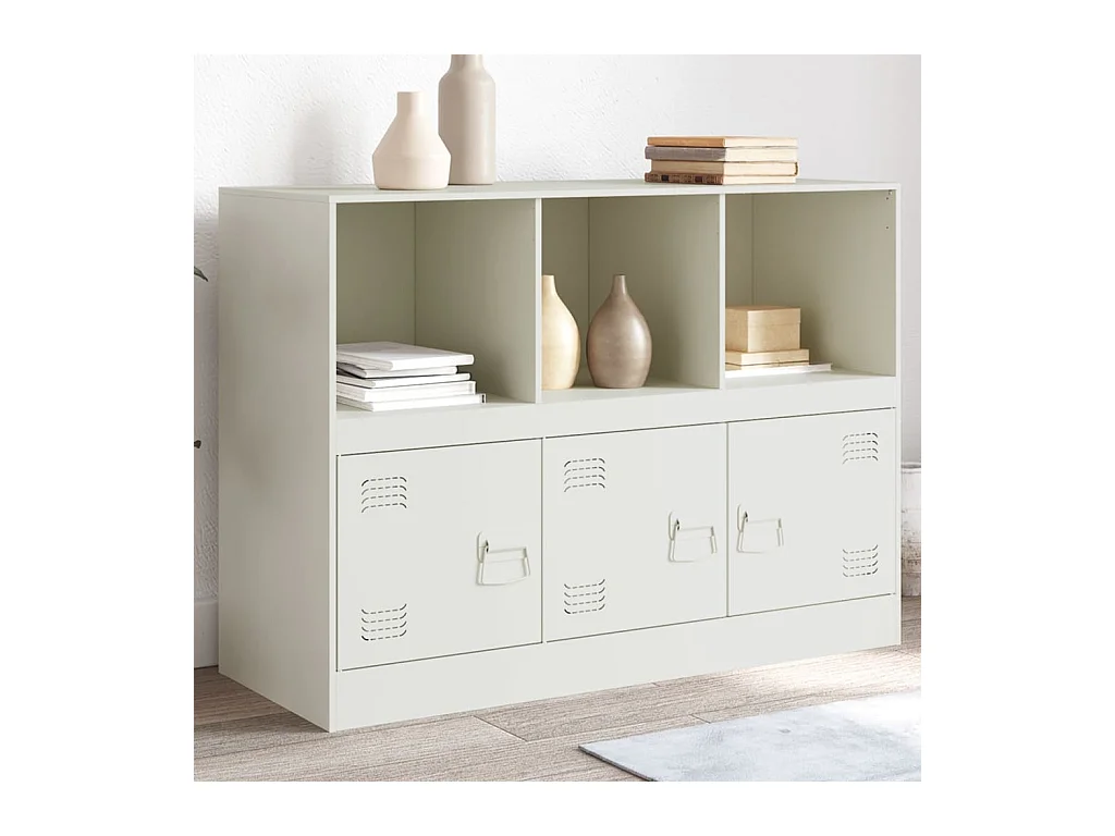 Buffet blanc 99x39x73 cm acier FR80197