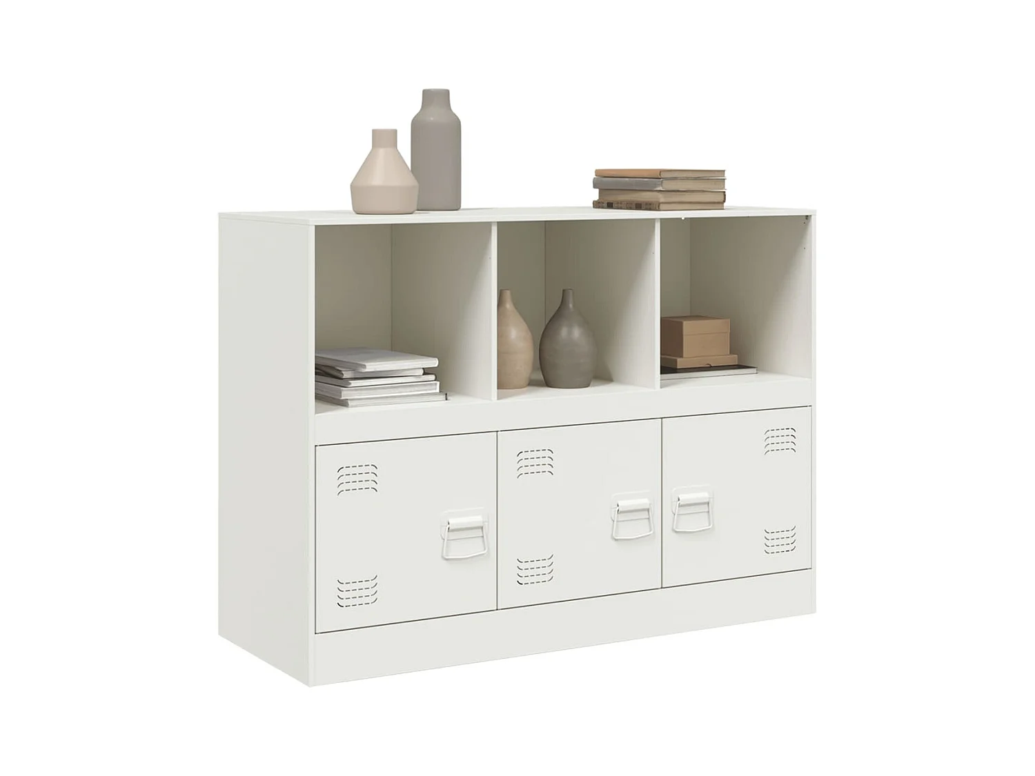 Buffet blanc 99x39x73 cm acier FR80197