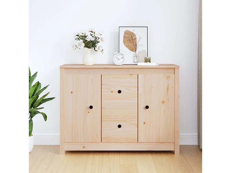 Aparador de madera maciza de pino 100x35x74 cm ES851745