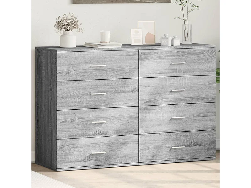 Buffets 2 pcs sonoma gris 60x39x80 cm bois d'ingénierie FR71558