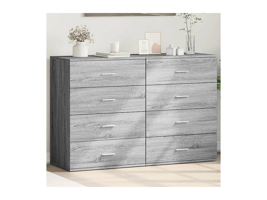 Buffets 2 pcs sonoma gris 60x39x80 cm bois d'ingénierie FR71558