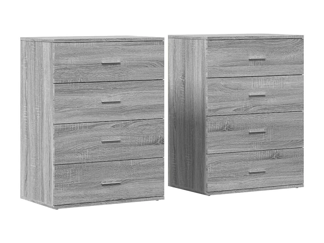 Aparadores 2 uds madera de ingeniería gris Sonoma 60x39x80 cm ES435304