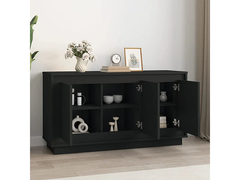 Buffet noir 102x35x55 cm bois d'ingénierie FR64648