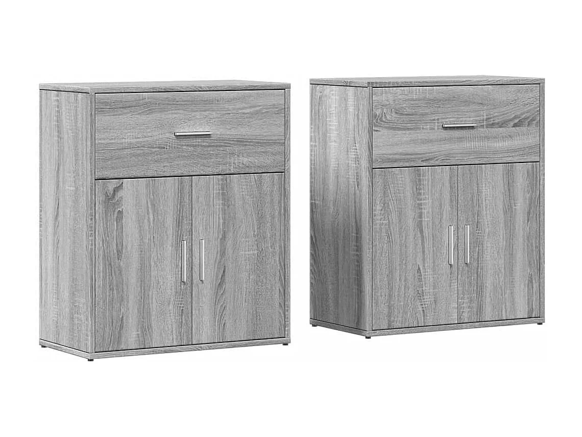 Buffets 2 pcs sonoma gris 60x31x70 cm bois d'ingénierie FR78492