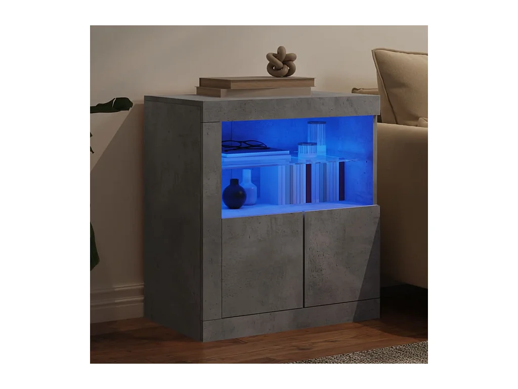 Dressoir met LED-verlichting 60,5x37x67 cm betongrijs BE633922
