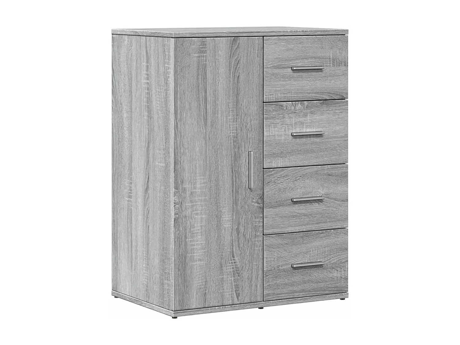 Dressoir 59x39x80 cm bewerkt hout grijs sonoma eikenkleurig BE814373