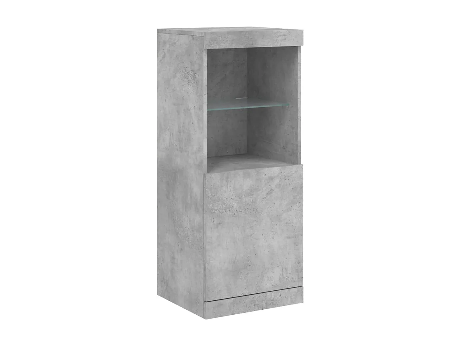 Buffet avec lumières LED gris béton 41x37x100 cm FR34212