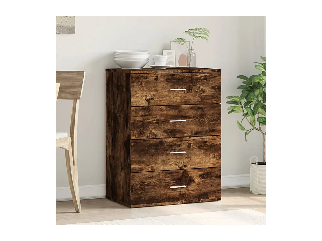 Buffet chêne fumé 60x39x80 cm bois d'ingénierie FR19114