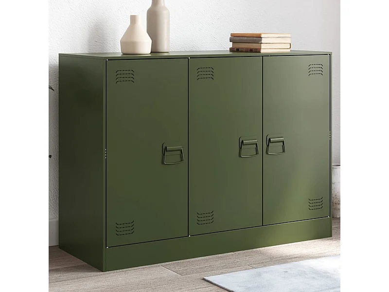 Buffet vert olive 99x39x73 cm acier FR59052