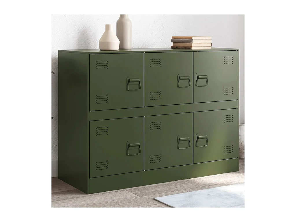 Buffet vert olive 99x39x73 cm acier FR45532