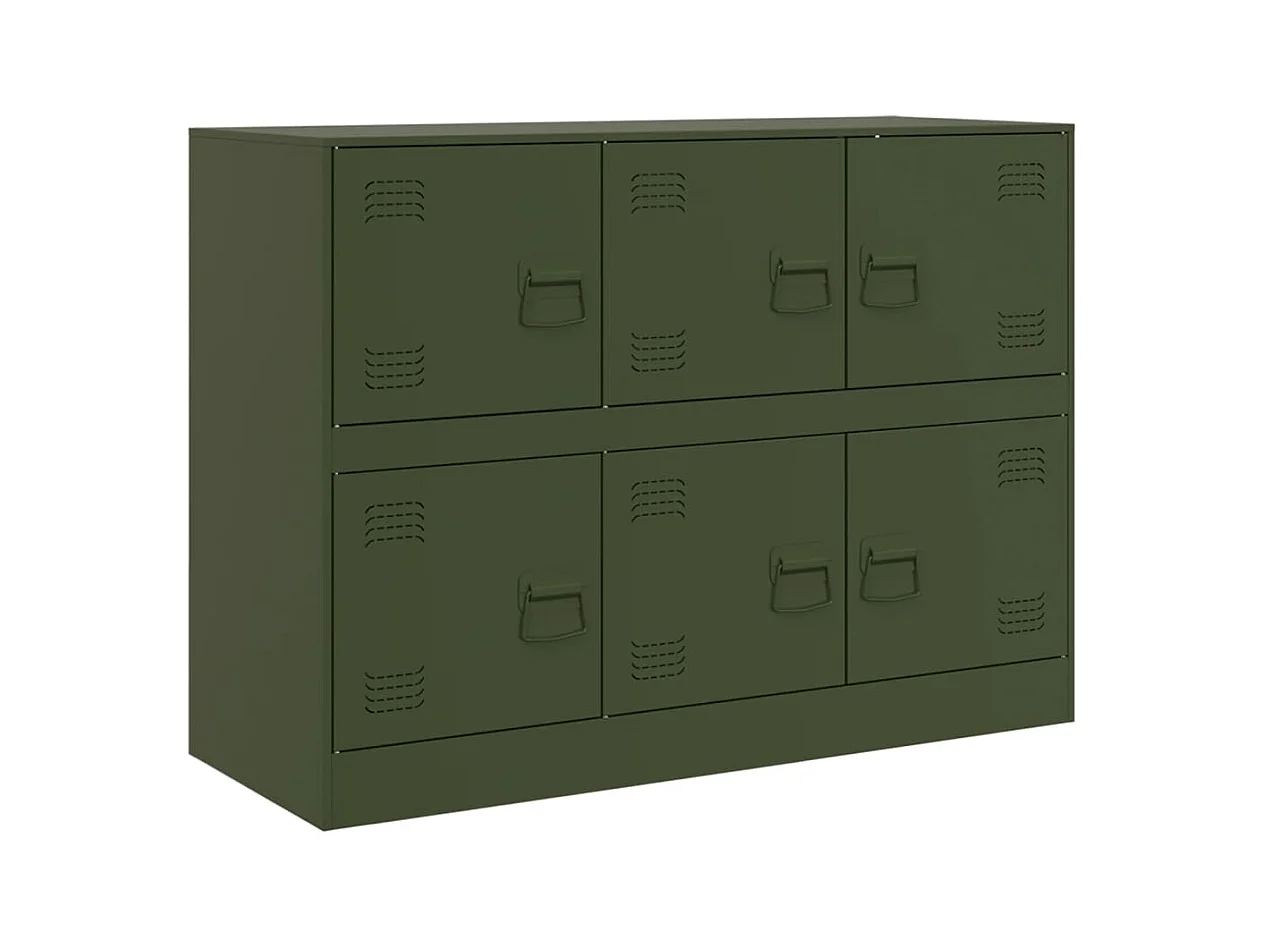 Buffet vert olive 99x39x73 cm acier FR45532