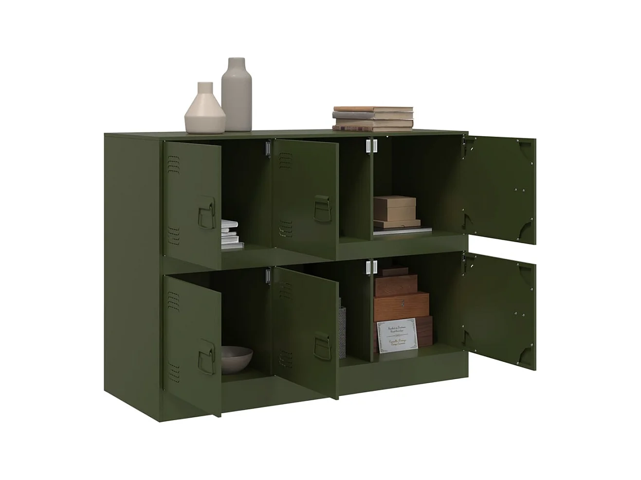 Buffet vert olive 99x39x73 cm acier FR45532