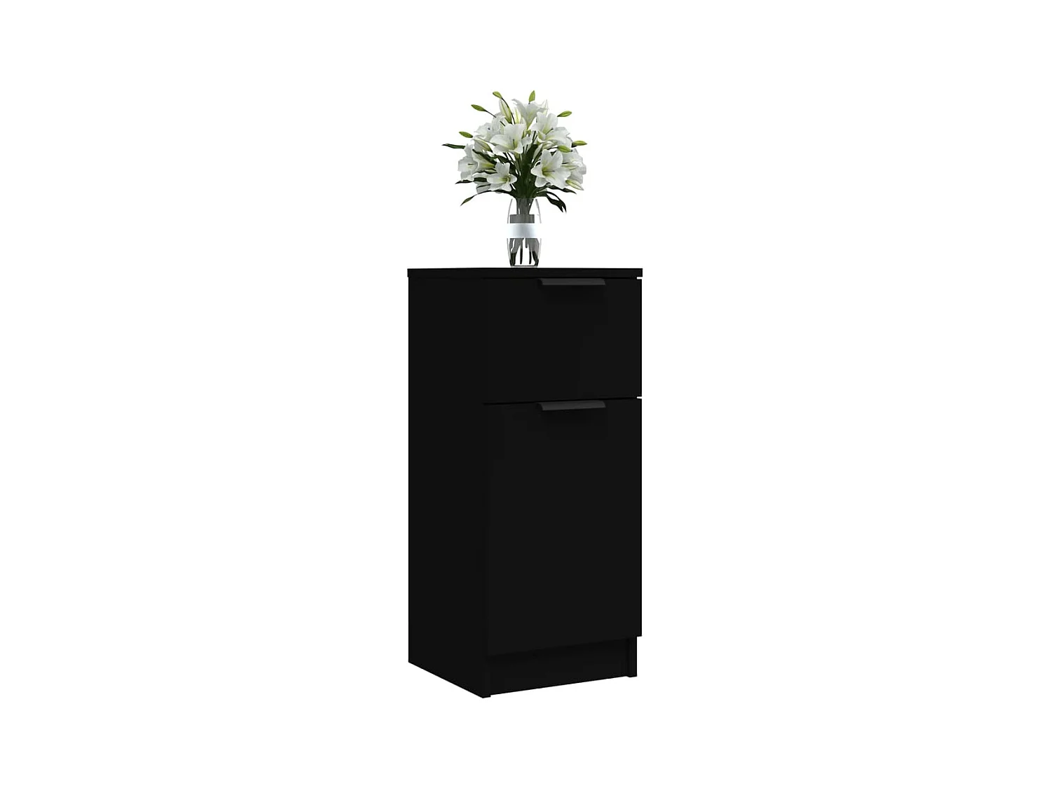 Dressoir 30x30x70 cm bewerkt hout zwart BE973720