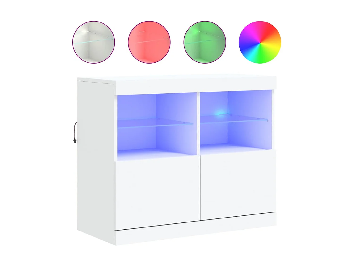 Dressoir met LED-verlichting 81x37x67 cm wit BE366591