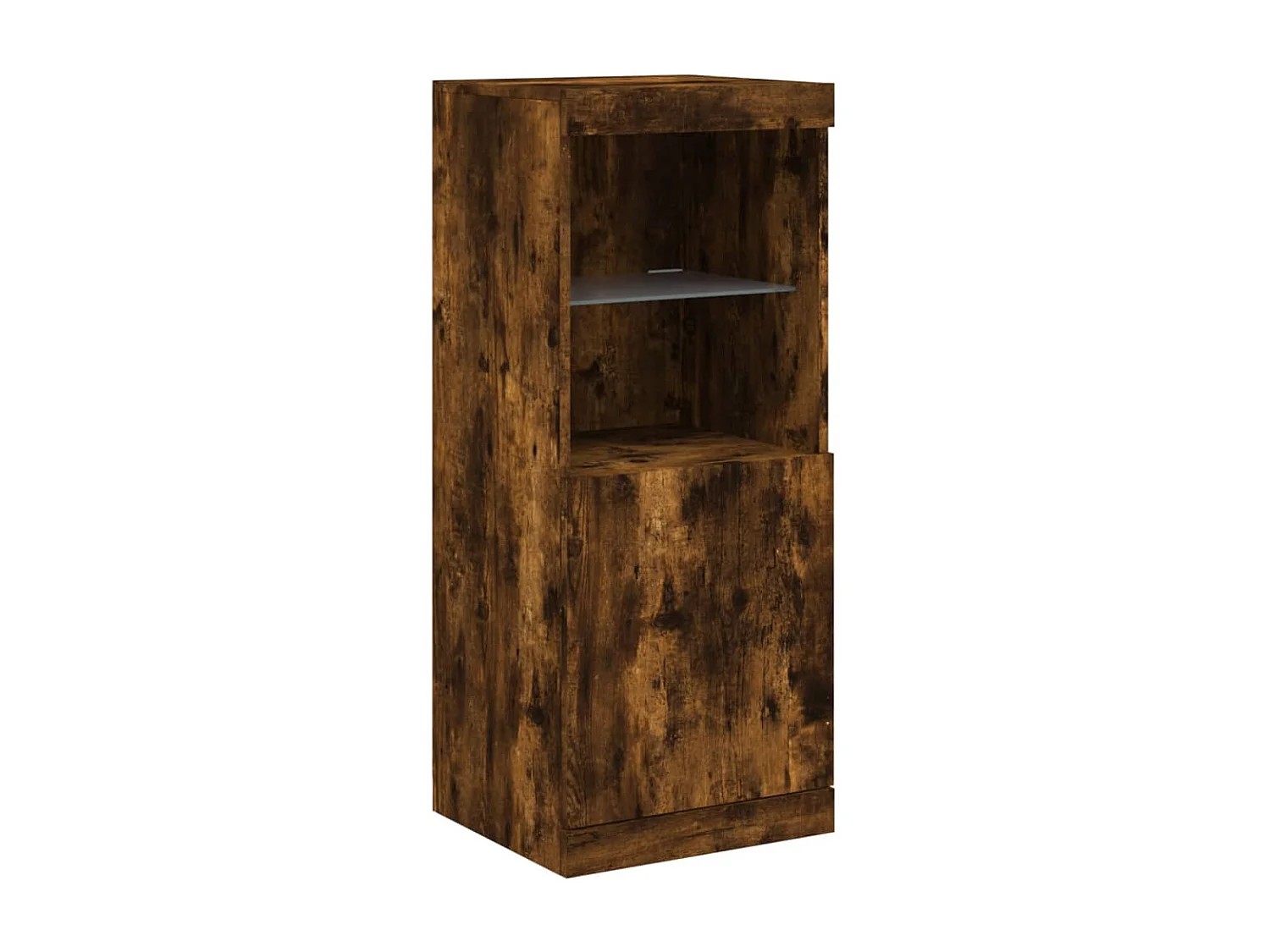 Buffet avec lumières LED chêne fumé 41x37x100 cm FR75924