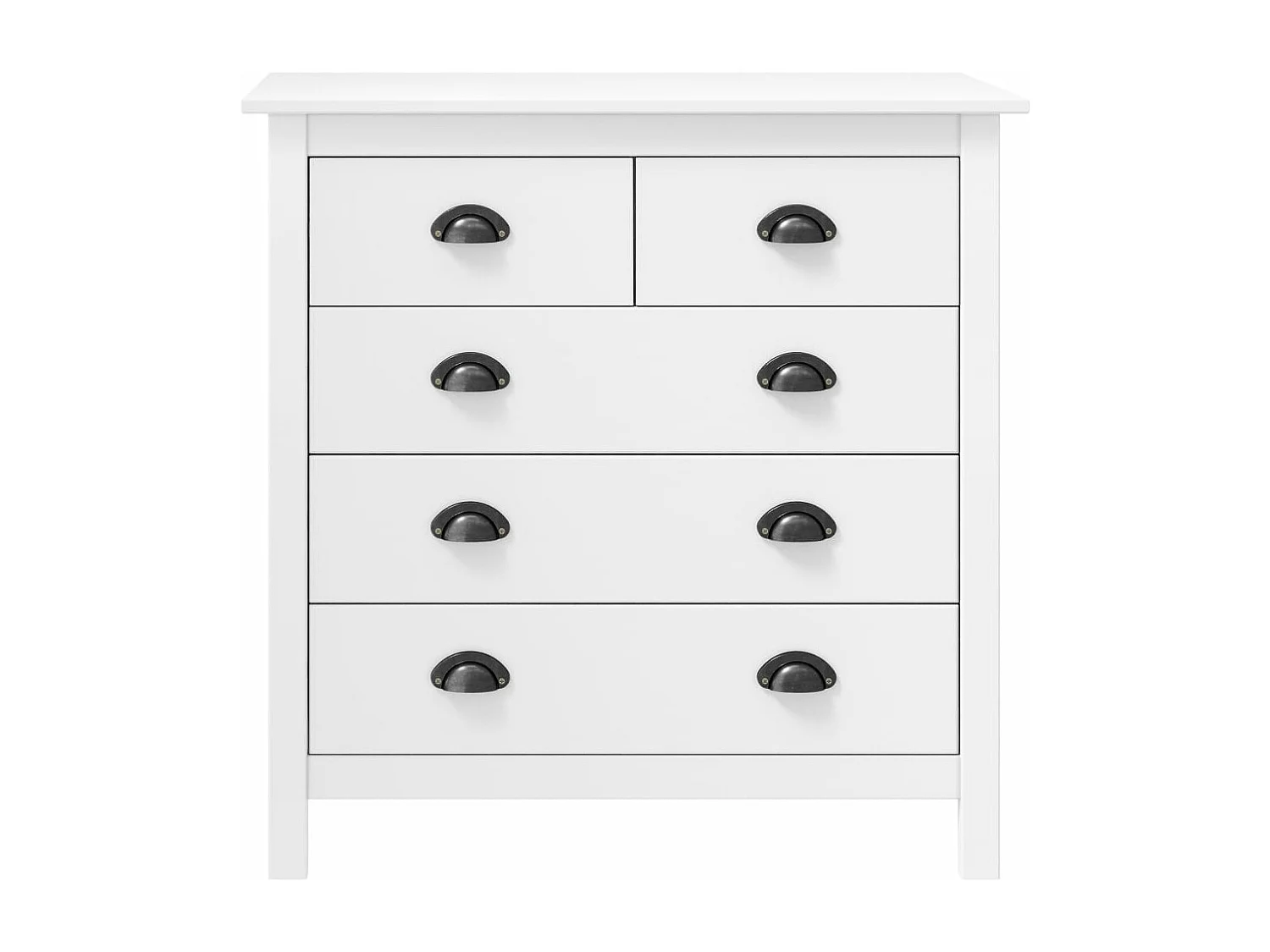 Buffet Hill Blanc 79x40x80 cm Bois de pin solide FR88990