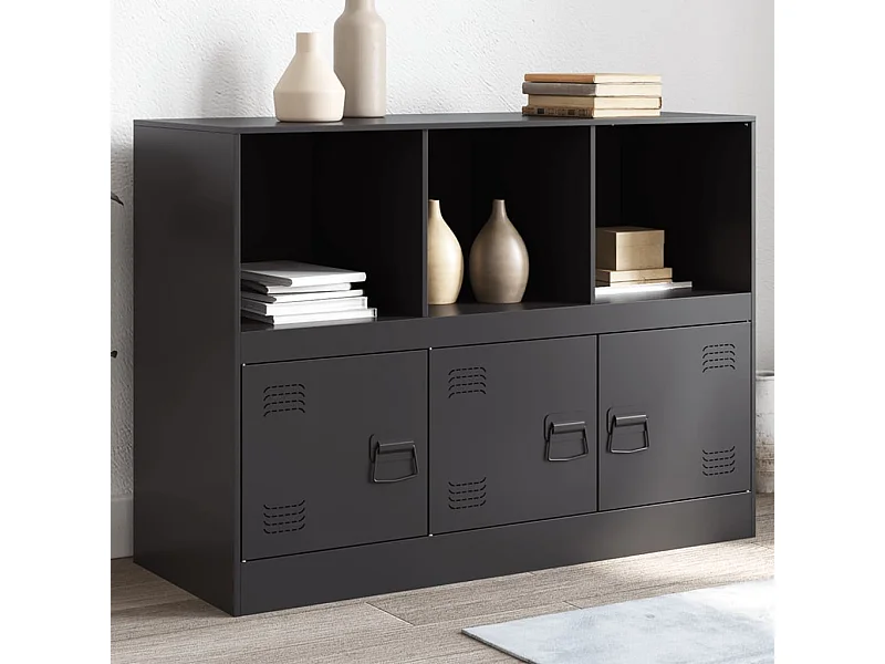 Aparador 99x39x73 cm aço preto PT957992