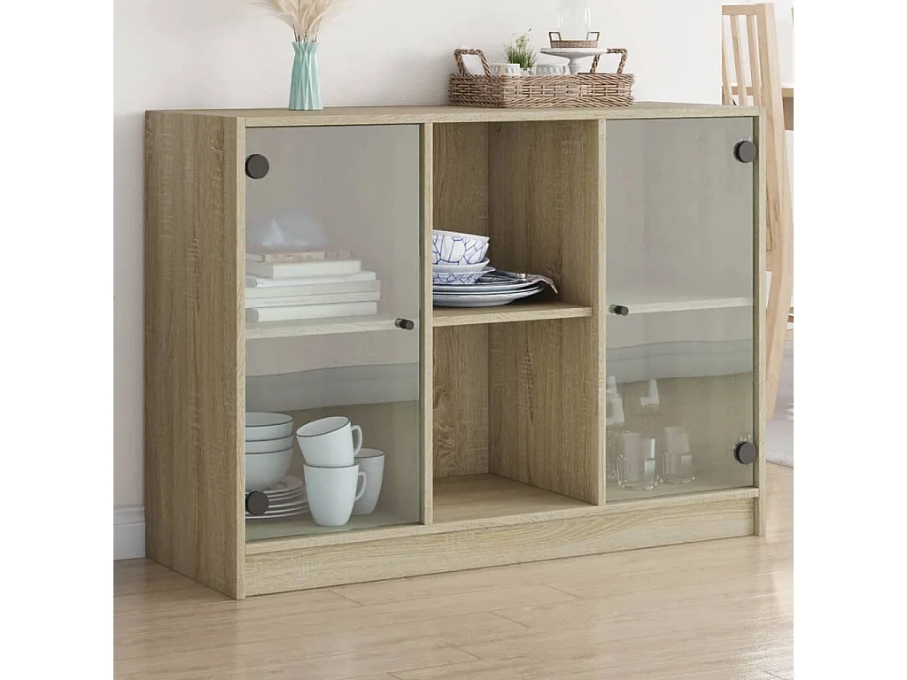 Buffet chêne sonoma 102x37x75,5 cm bois d'ingénierie FR34964