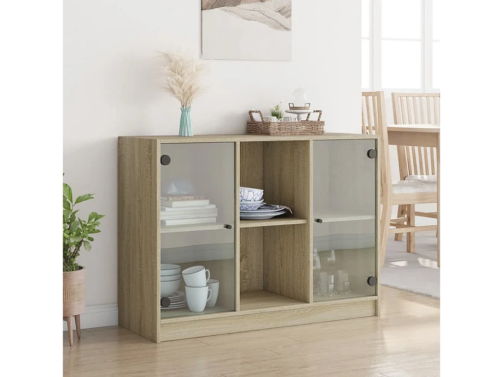 Buffet chêne sonoma 102x37x75,5 cm bois d'ingénierie FR34964
