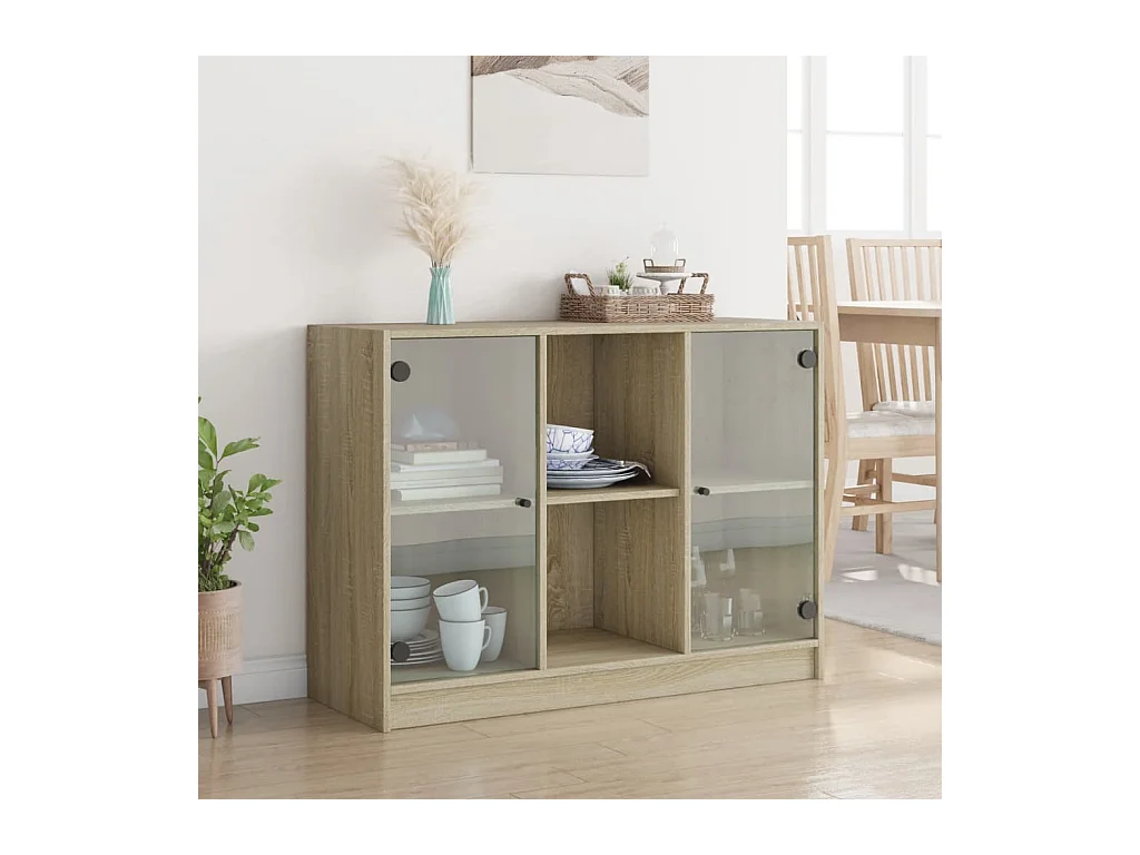 Buffet chêne sonoma 102x37x75,5 cm bois d'ingénierie FR34964
