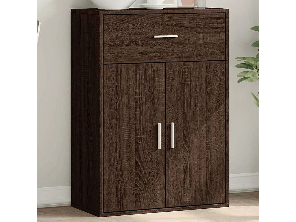 Buffet chêne marron 60x30x84 cm bois d'ingénierie FR33535