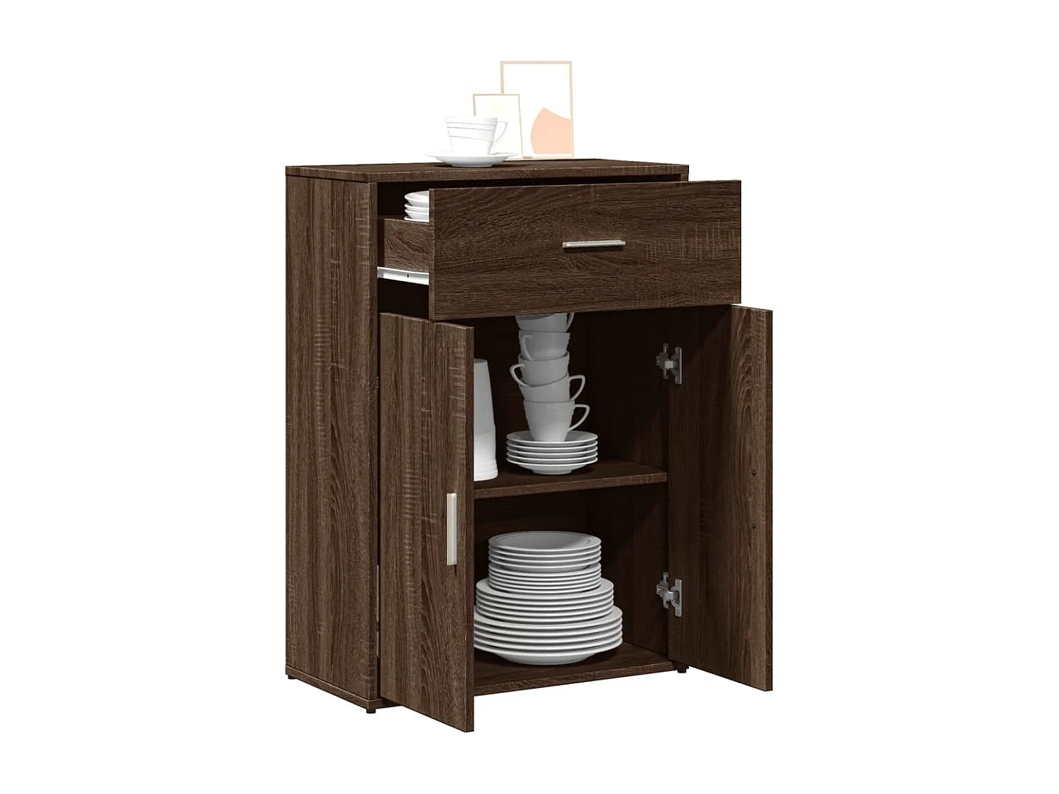 Buffet chêne marron 60x30x84 cm bois d'ingénierie FR33535