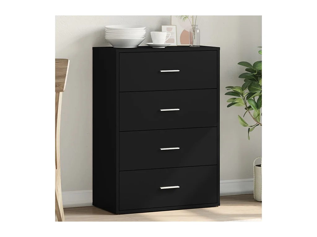 Buffet noir 60x31x84 cm bois d'ingénierie FR42154