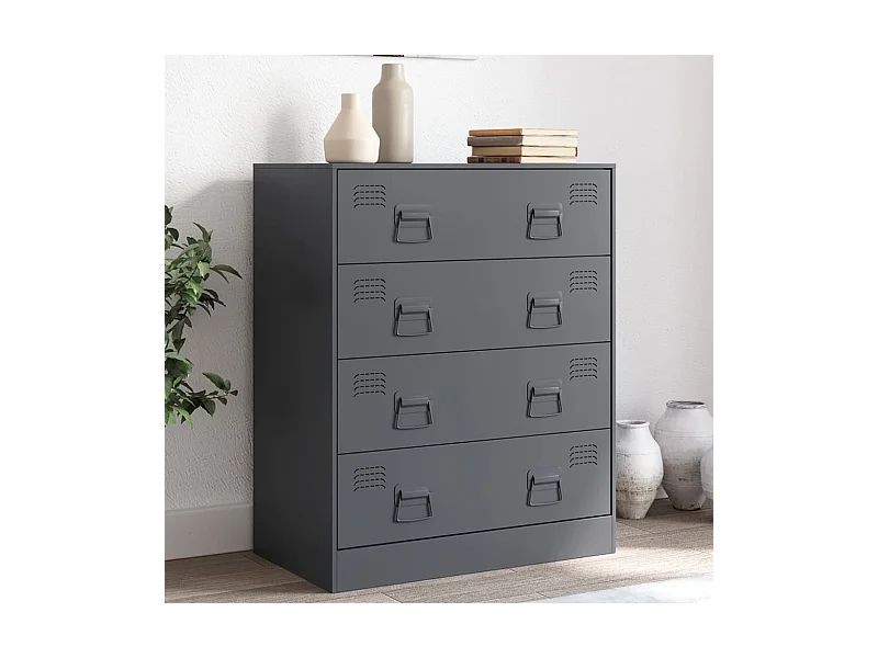 Buffet anthracite 67x39x83 cm acier FR33837