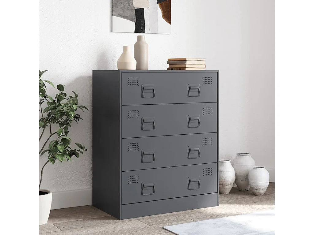 Buffet anthracite 67x39x83 cm acier FR33837