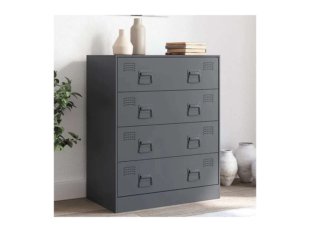 Aparador de acero gris antracita 67x39x83 cm ES712016