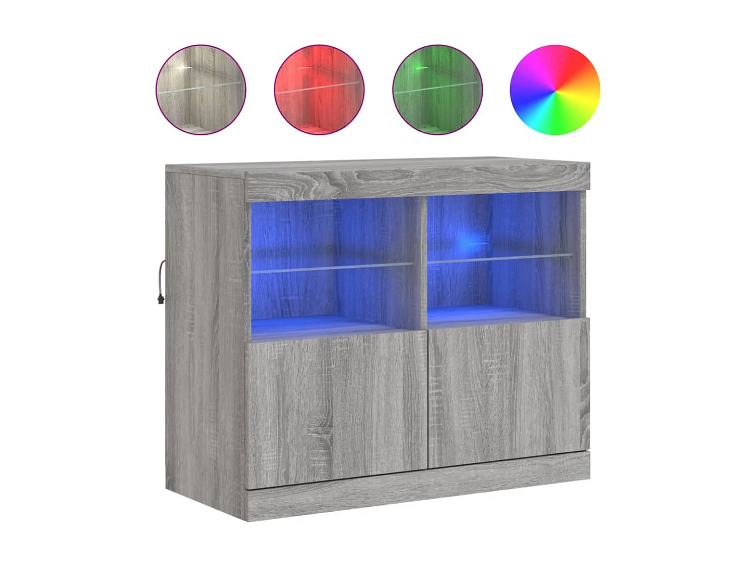 Dressoir met LED-verlichting 81x37x67 cm grijs sonoma eiken BE928934