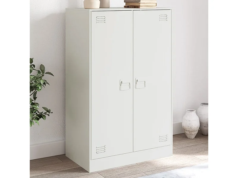 Aparador de acero blanco 67x39x107 cm ES363934