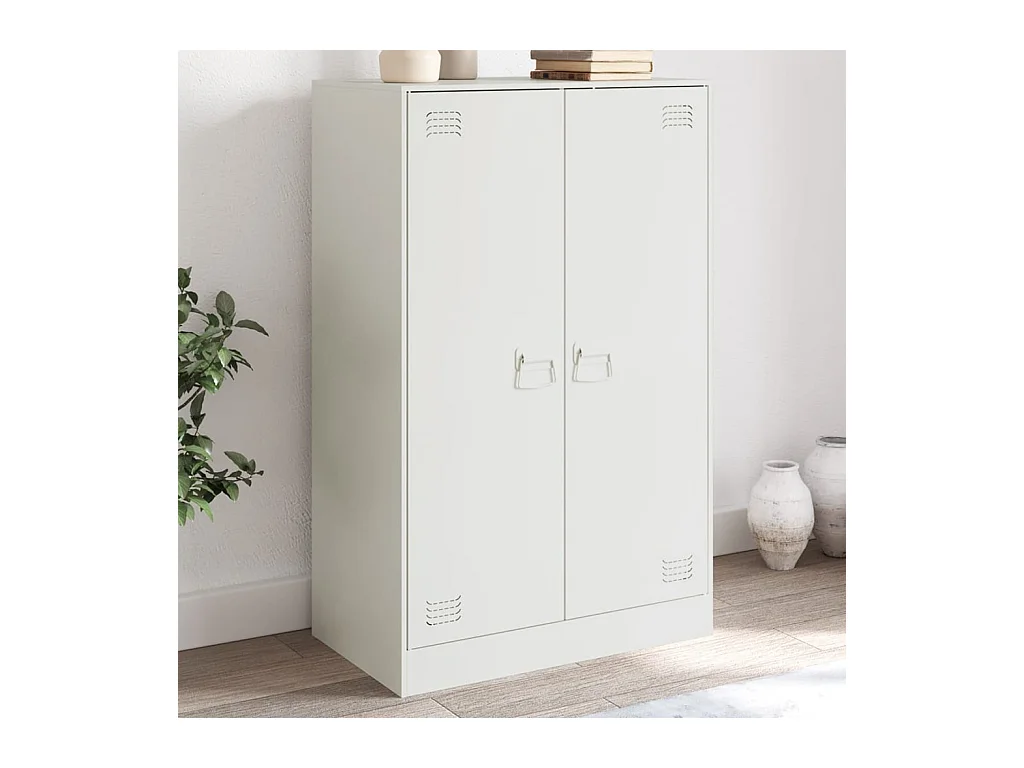 Buffet blanc 67x39x107 cm acier FR28126