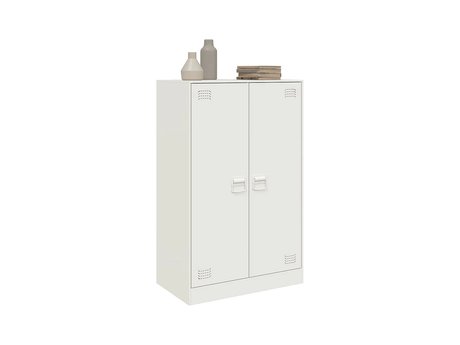 Buffet blanc 67x39x107 cm acier FR28126