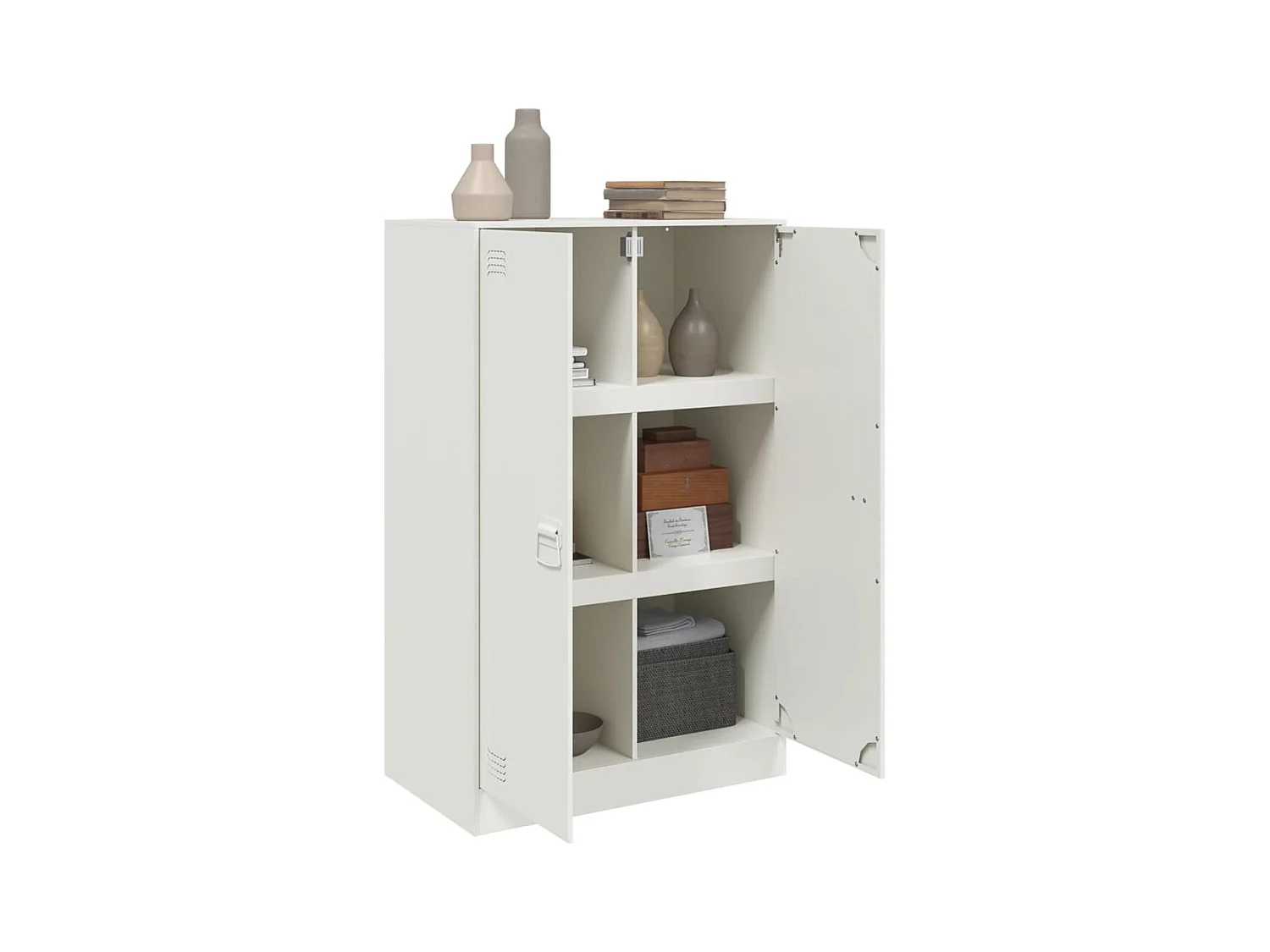 Buffet blanc 67x39x107 cm acier FR28126