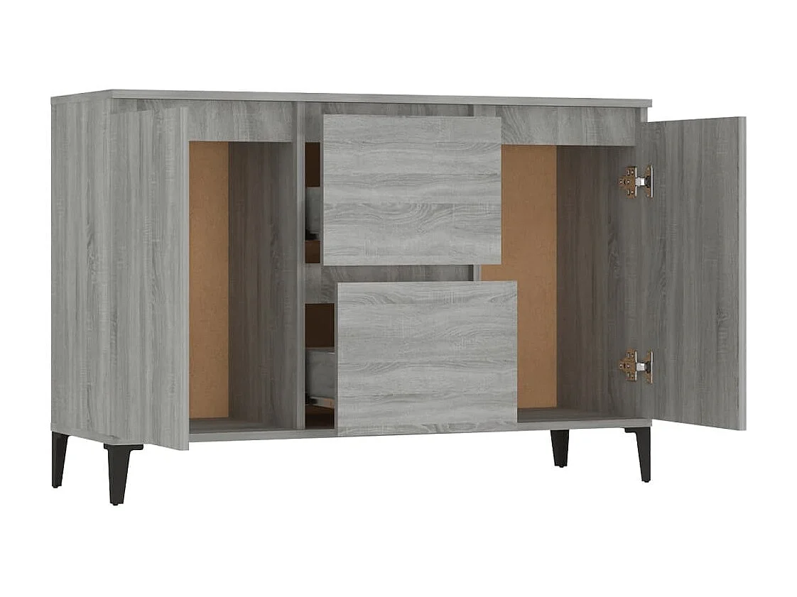 Aparador de madera contrachapada gris Sonoma 104x35x70 cm ES179574