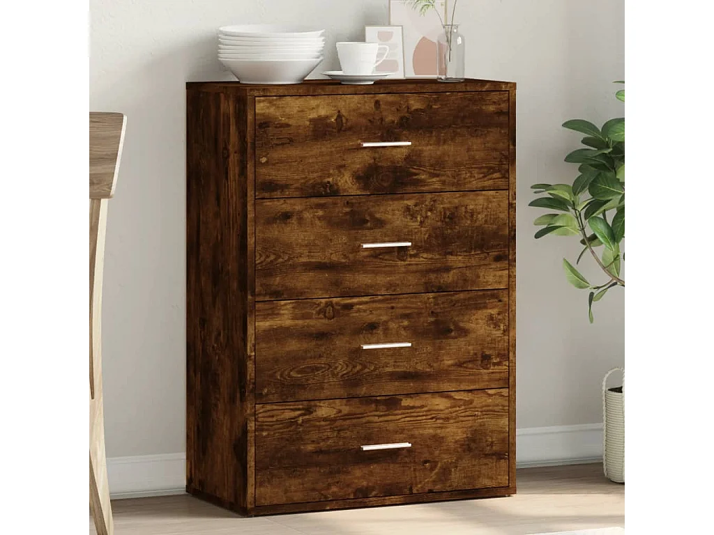 Buffet chêne fumé 60x31x84 cm bois d'ingénierie FR11337