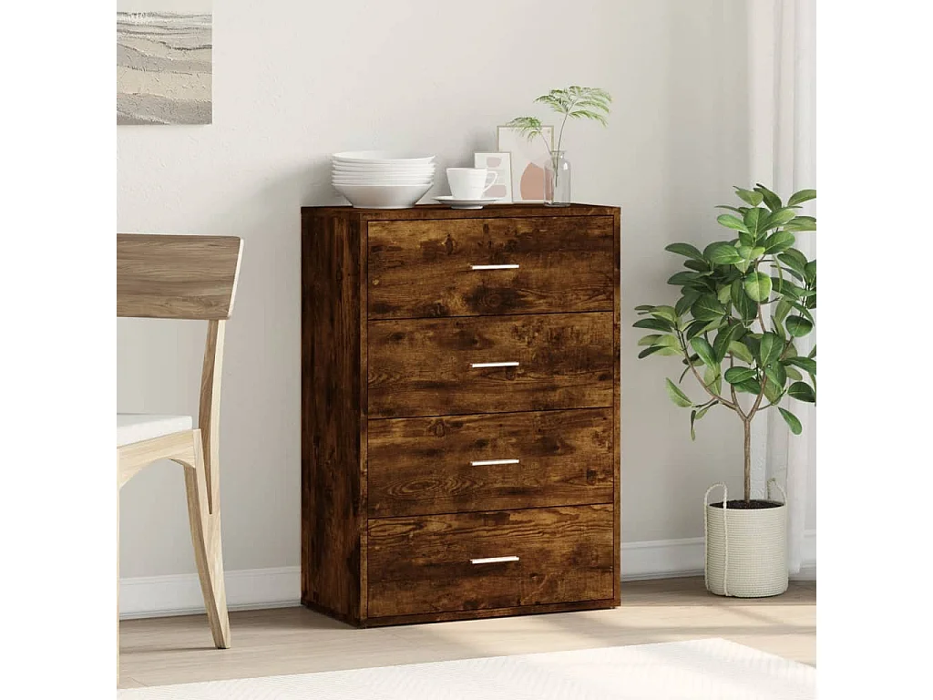 Buffet chêne fumé 60x31x84 cm bois d'ingénierie FR11337