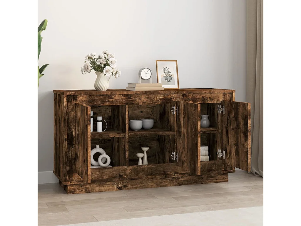 Buffet chêne fumé 102x35x55 cm bois d'ingénierie FR10770