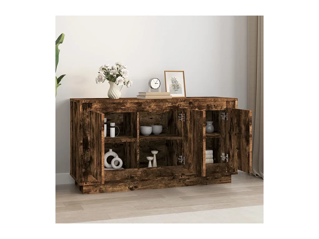 Buffet chêne fumé 102x35x55 cm bois d'ingénierie FR10770