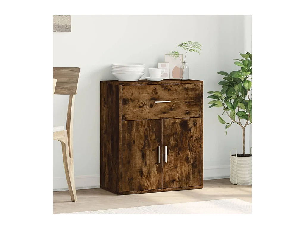 Buffet chêne fumé 60x31x70 cm bois d'ingénierie FR83224
